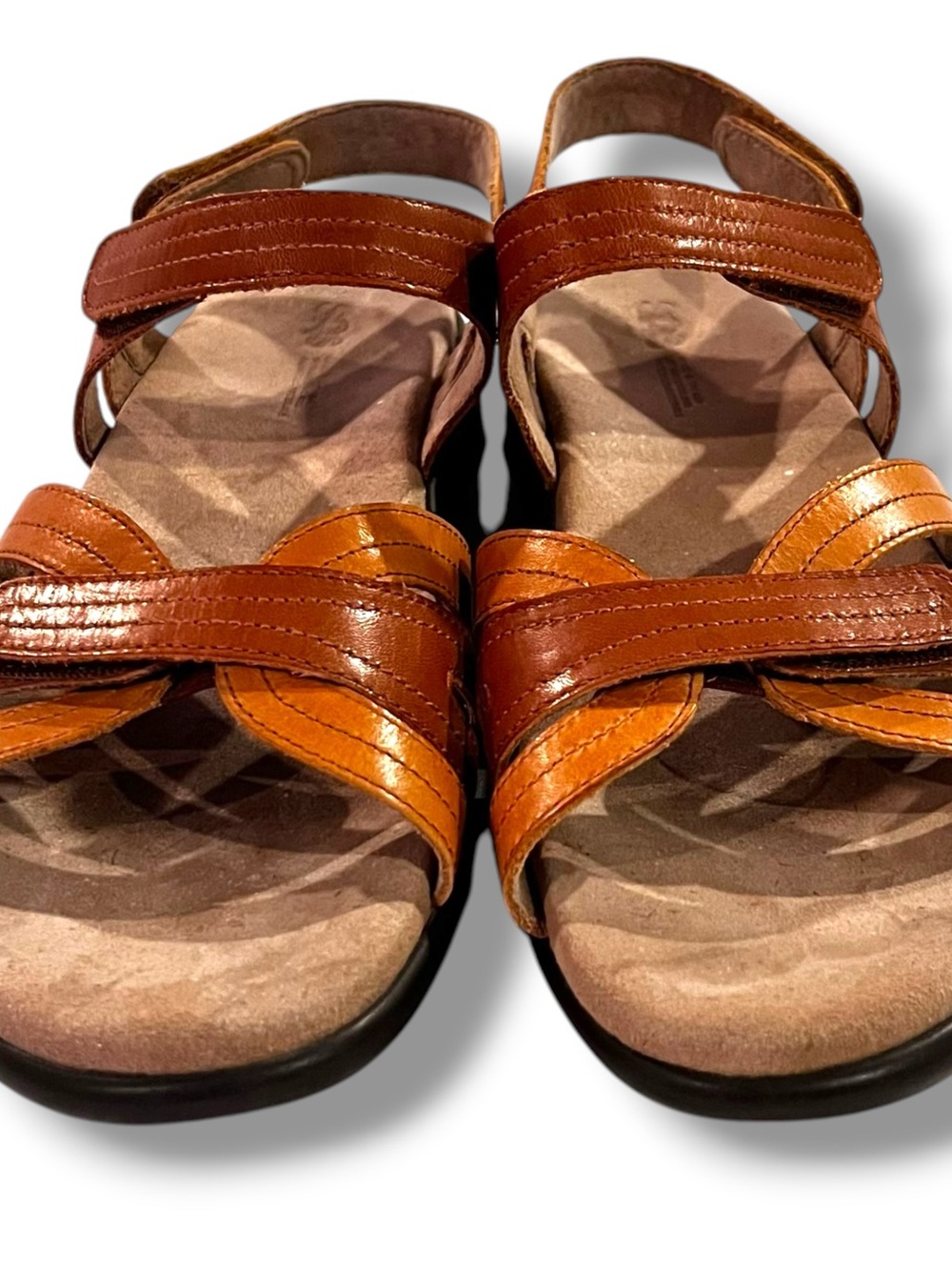 SAS Pier Sandals 3 Adjustable Straps Leather Sepia Women's US 10M USA D-8 - Picture 2 of 7